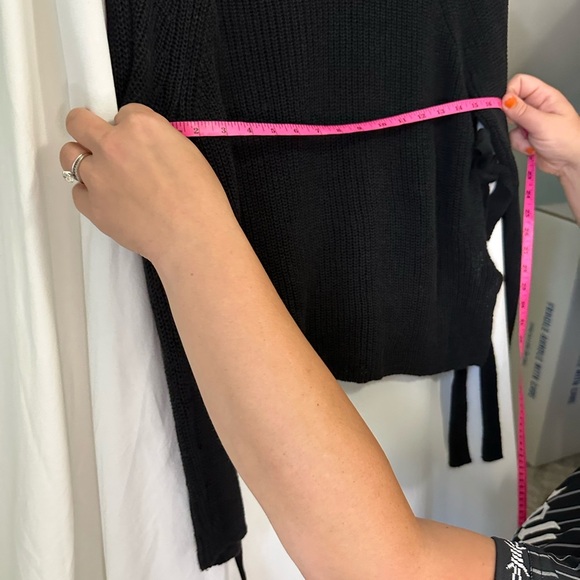 Loft Black Knit Sweater with Side Ties long sleeve size small - Picture 8 of 9